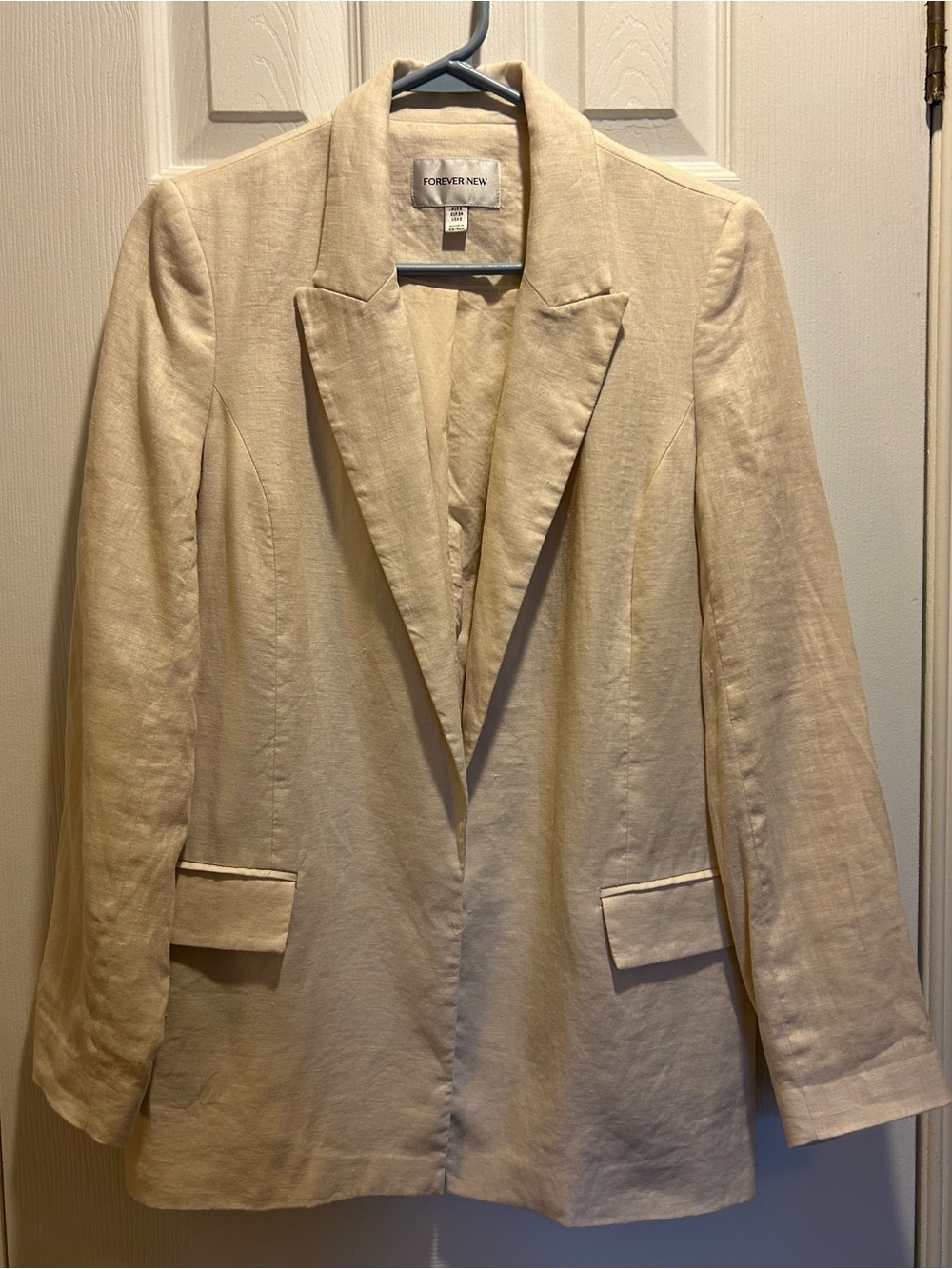 Forever New Cream Linen Blend Blazer